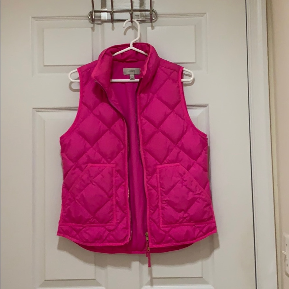 Jcrew pink puffer vest. Size small